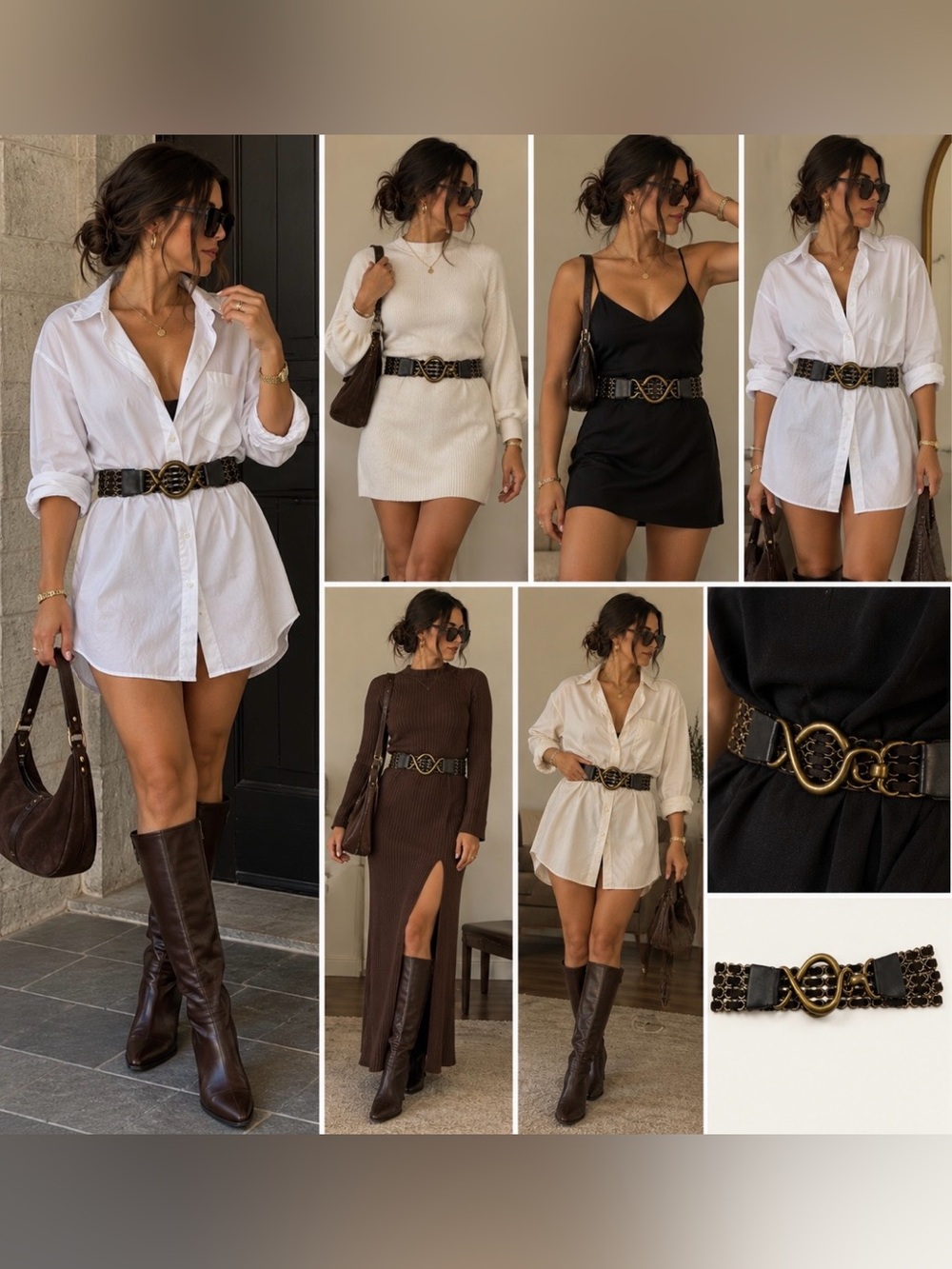 Suzi Roher Dark Brown Vintage Stretch Belt